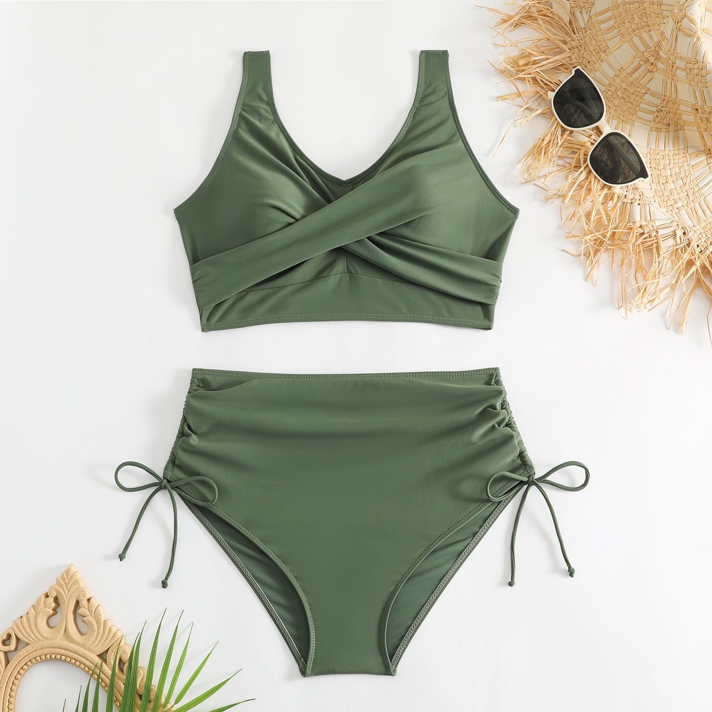 Damen-Bikini-Set mit hoher Taille und seitlichen Bindebändern-Swimwear for Women-Alpenkind