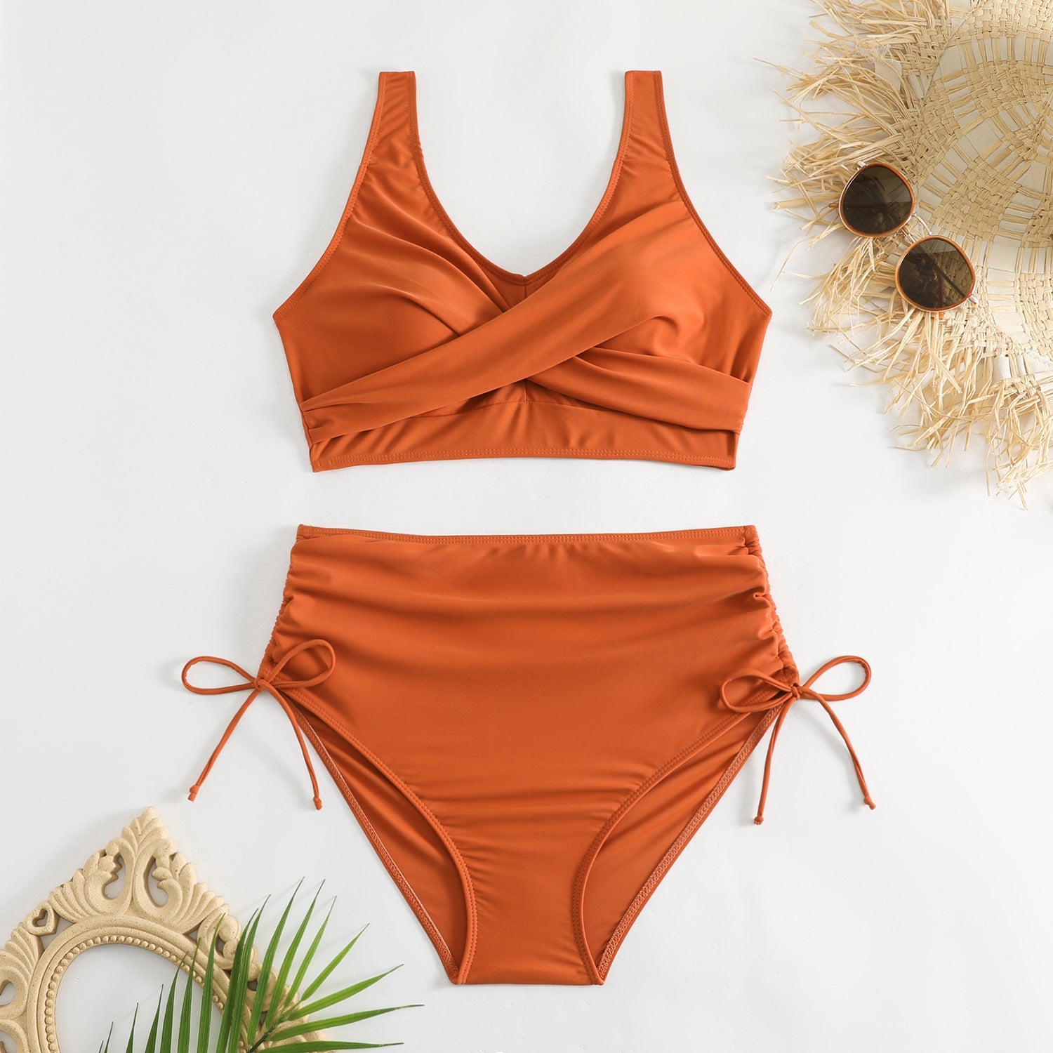 Damen-Bikini-Set mit hoher Taille und seitlichen Bindebändern-Swimwear for Women-Alpenkind