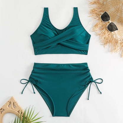 Damen-Bikini-Set mit hoher Taille und seitlichen Bindebändern-Swimwear for Women-Alpenkind