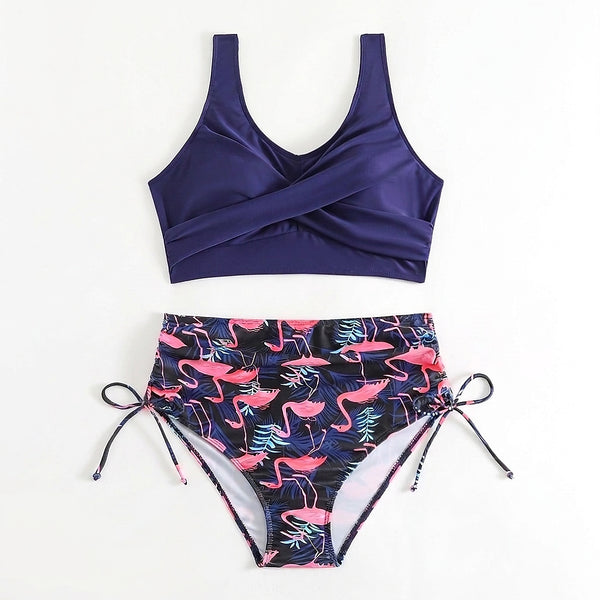 Damen-Bikini-Set mit hoher Taille und seitlichen Bindebändern-Swimwear for Women-Alpenkind