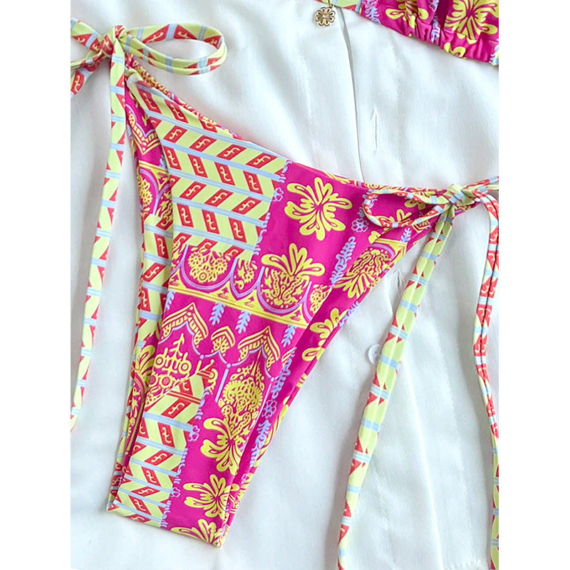 Damen-Bikini-Set mit Triangel-Oberteil und Muster-Swimwear for women-Alpenkind