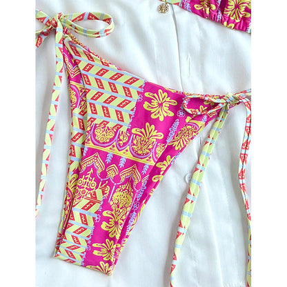 Damen-Bikini-Set mit Triangel-Oberteil und Muster-Swimwear for women-Alpenkind
