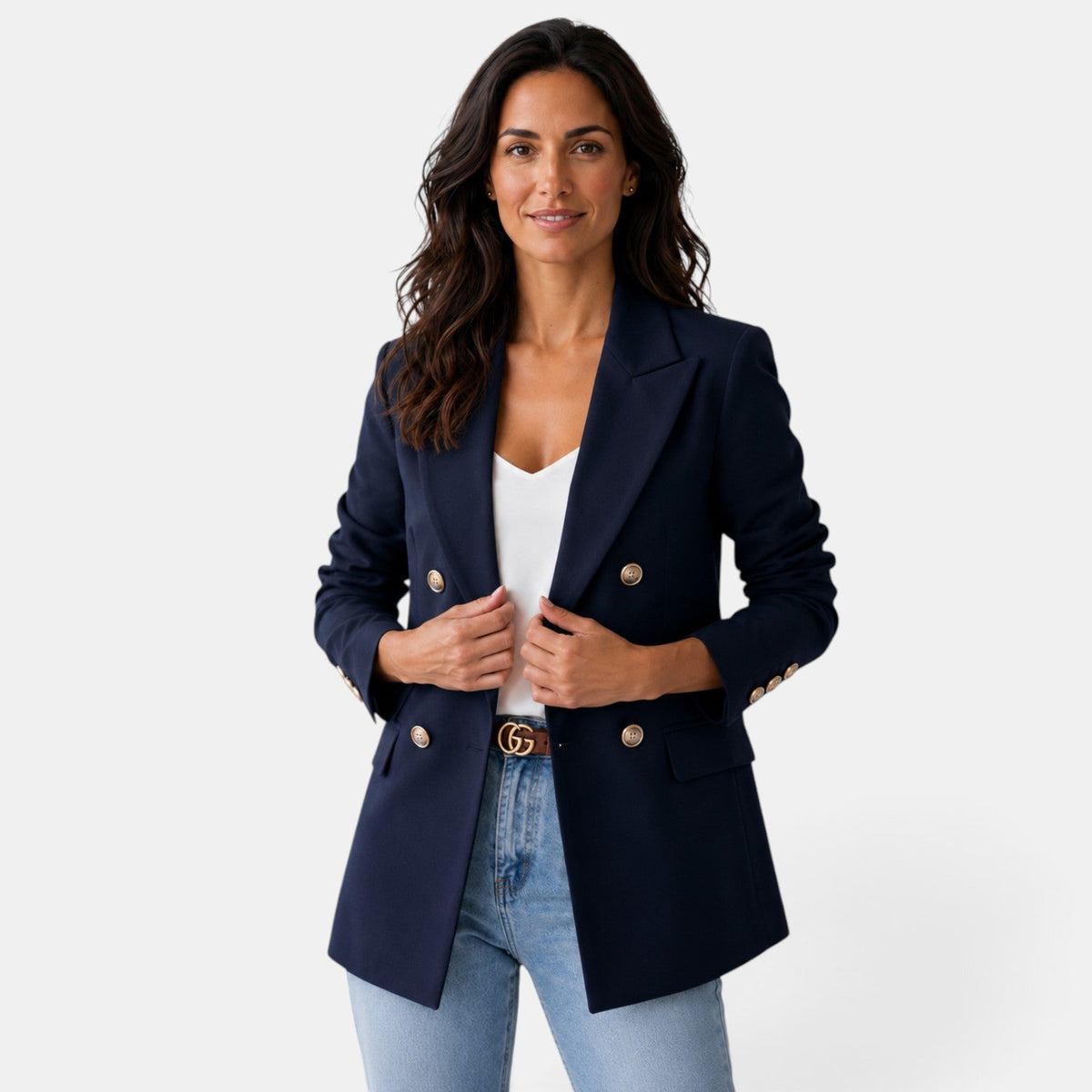Damen-Blazer mit Doppelknopfleiste und fallendem Revers-Blazer for women-Alpenkind