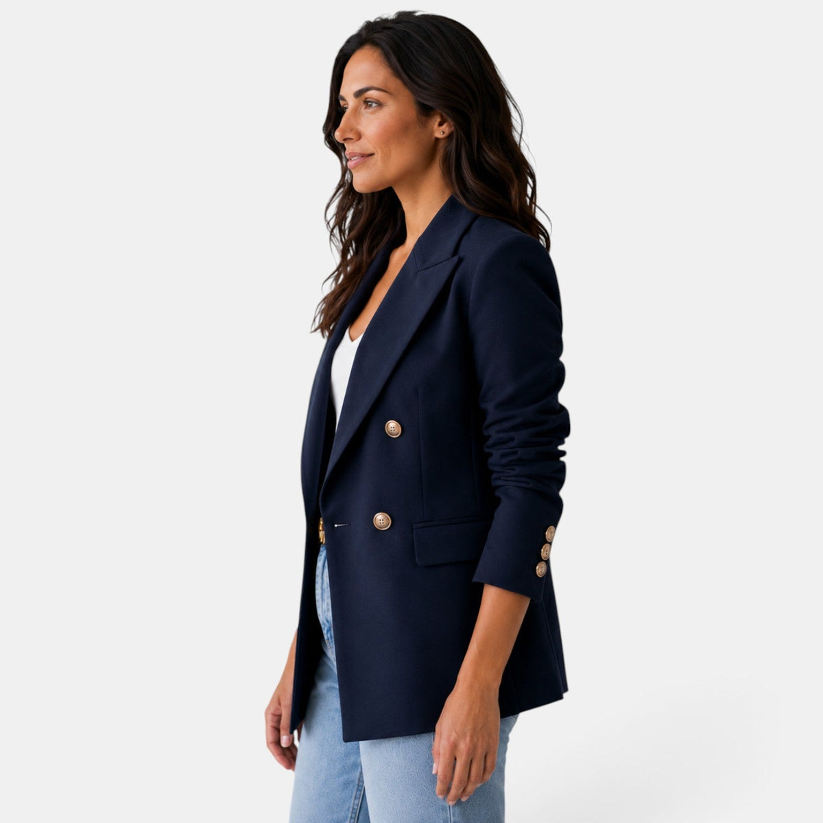 Damen-Blazer mit Doppelknopfleiste und fallendem Revers-Blazer for women-Alpenkind