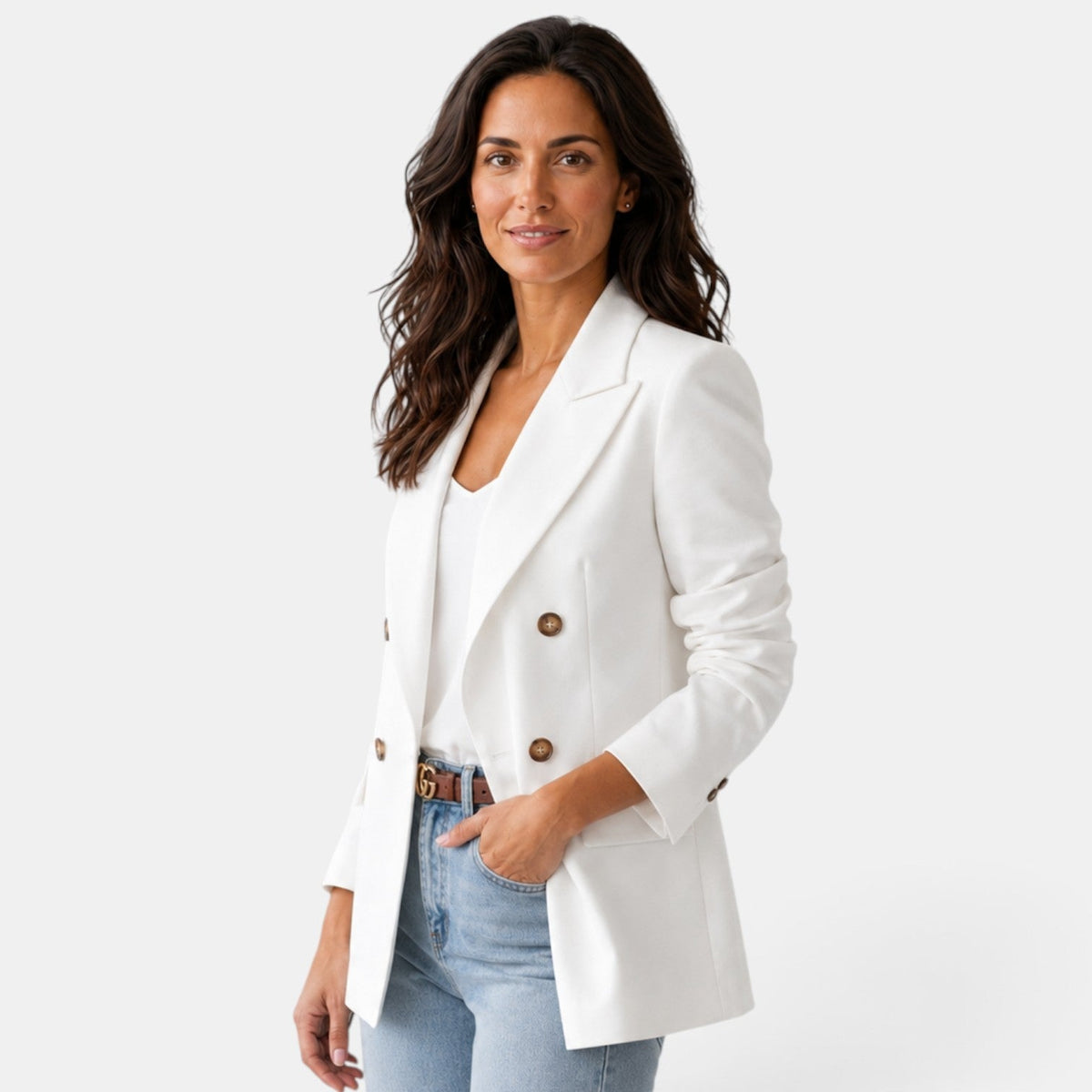 Damen-Blazer mit Doppelknopfleiste und fallendem Revers-Blazer for women-Alpenkind