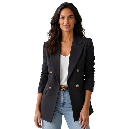 Damen-Blazer mit Doppelknopfleiste und fallendem Revers-Blazer for women-Alpenkind