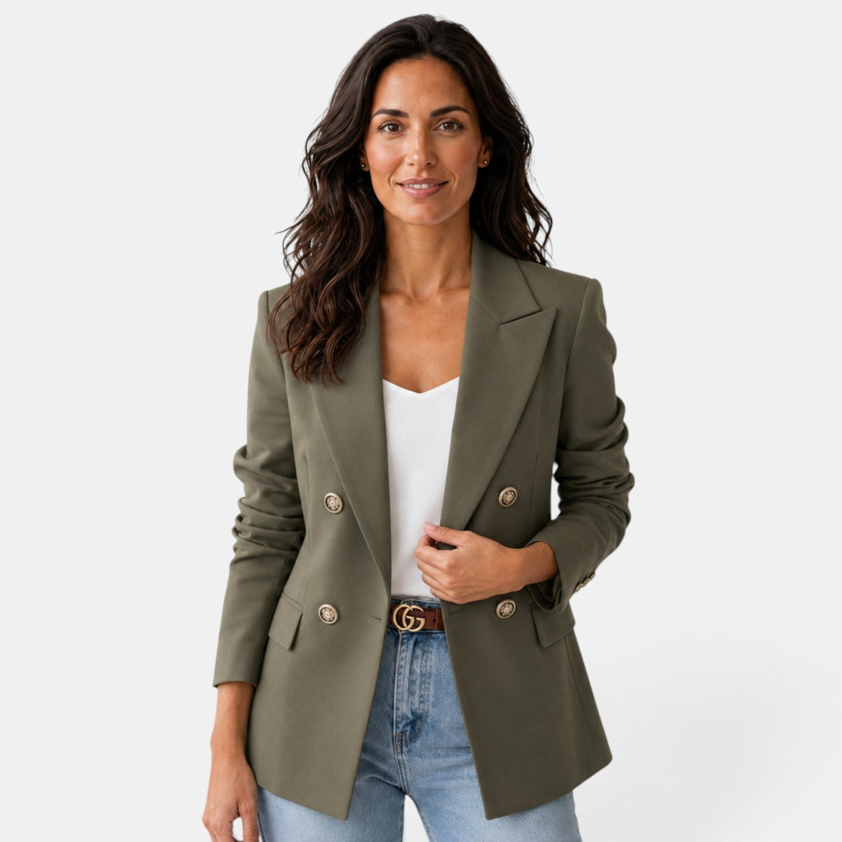 Damen-Blazer mit Doppelknopfleiste und fallendem Revers-Blazer for women-Alpenkind