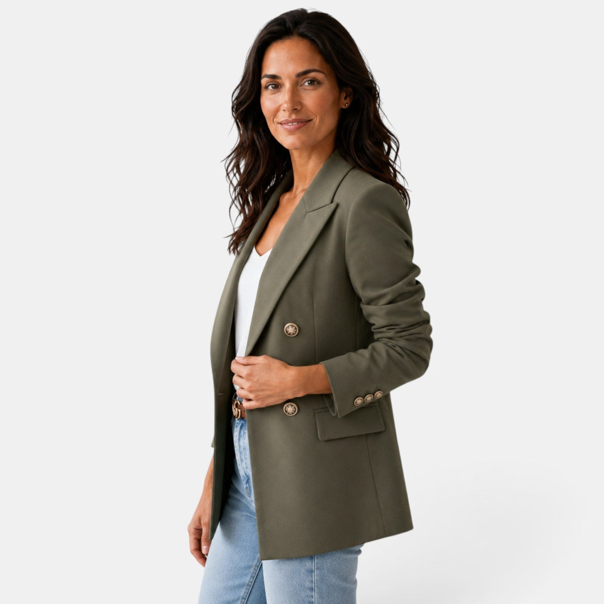 Damen-Blazer mit Doppelknopfleiste und fallendem Revers-Blazer for women-Alpenkind
