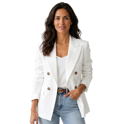 Damen-Blazer mit Doppelknopfleiste und fallendem Revers-Blazer for women-Alpenkind