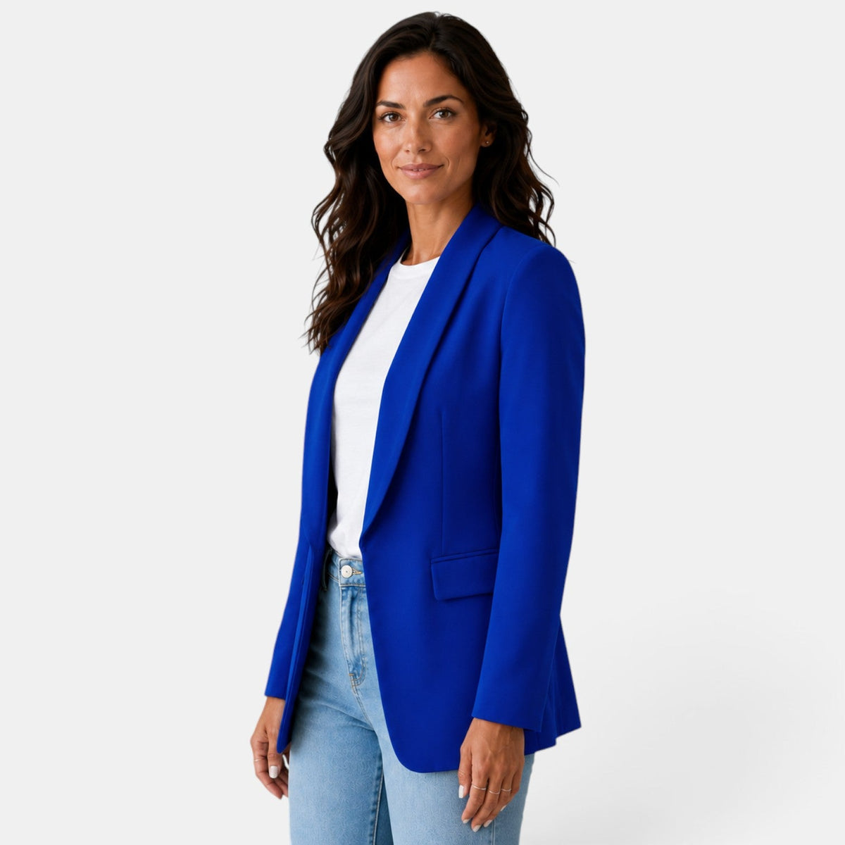 Damen-Blazer mit offenem Vorderteil und Pattentaschen-Blazer for women-Alpenkind