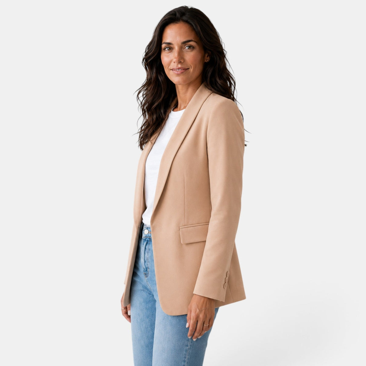 Damen-Blazer mit offenem Vorderteil und Pattentaschen-Blazer for women-Alpenkind