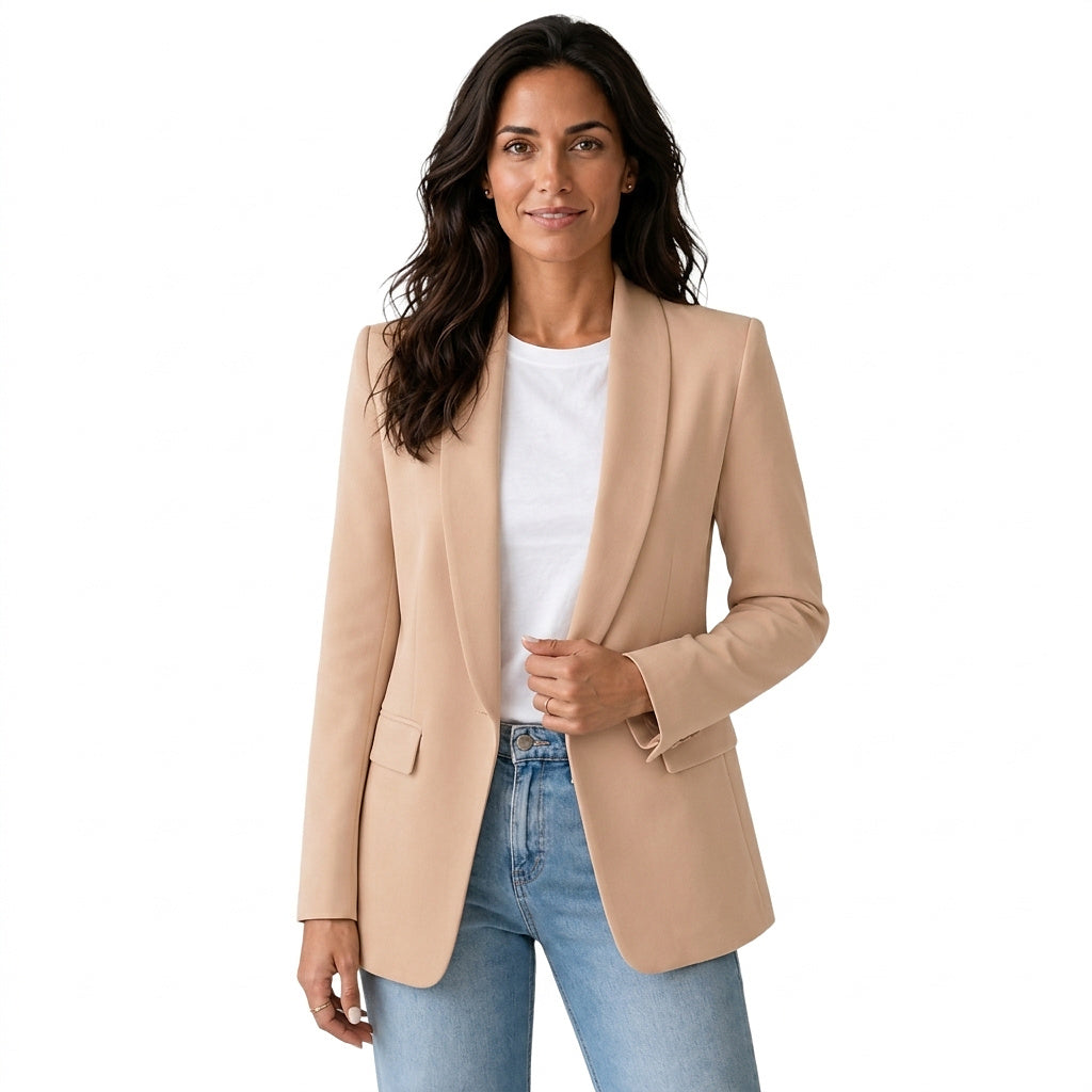 Damen-Blazer mit offenem Vorderteil und Pattentaschen-Blazer for women-Alpenkind