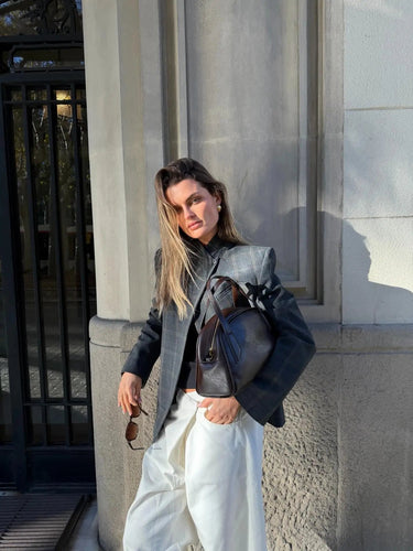 Damen Blazer mit Stehkragen und asymmetrischem Verschluss