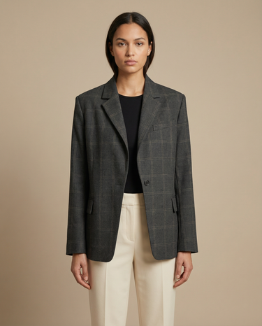 Damen Blazer mit Stehkragen und asymmetrischem Verschluss