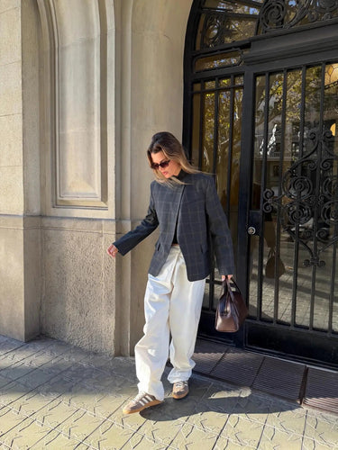 Damen Blazer mit Stehkragen und asymmetrischem Verschluss