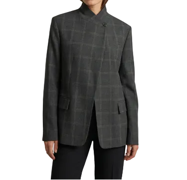 Damen Blazer mit Stehkragen und asymmetrischem Verschluss