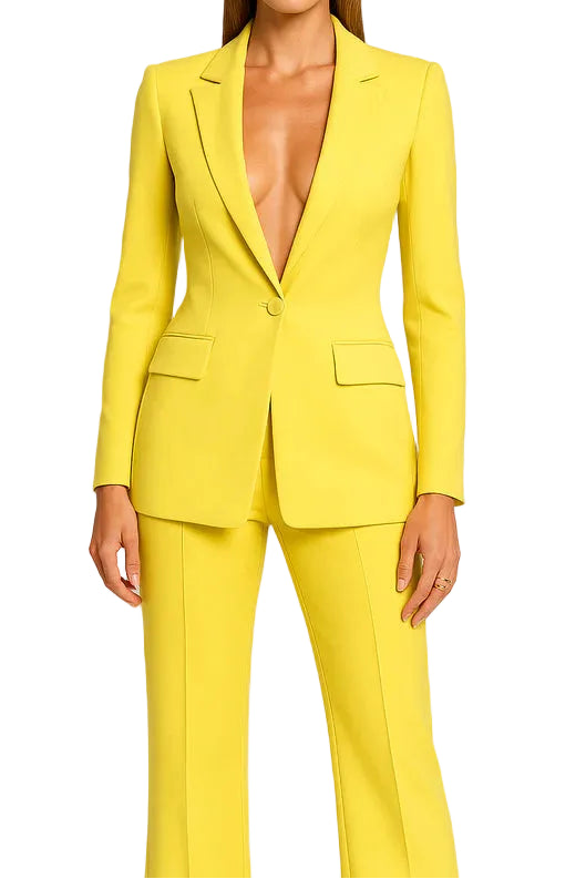 Damen Blazer und Hose Set mit Knopfverschluss-Sets for women-Alpenkind