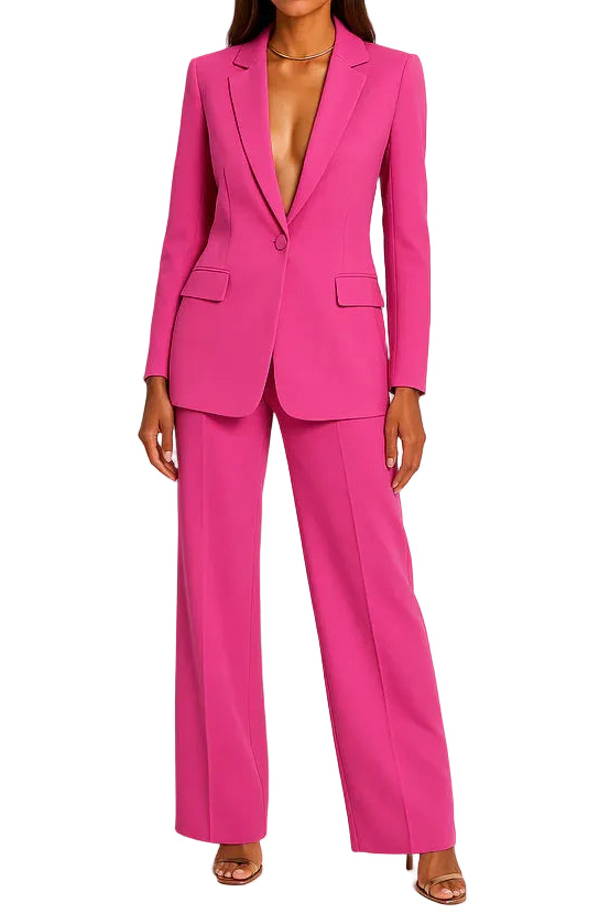 Damen Blazer und Hose Set mit Knopfverschluss-Sets for women-Alpenkind