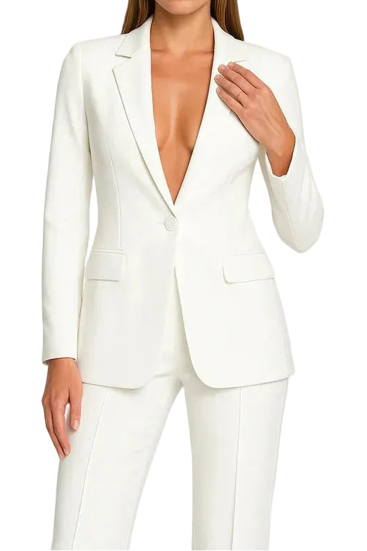 Damen Blazer und Hose Set mit Knopfverschluss-Sets for women-Alpenkind