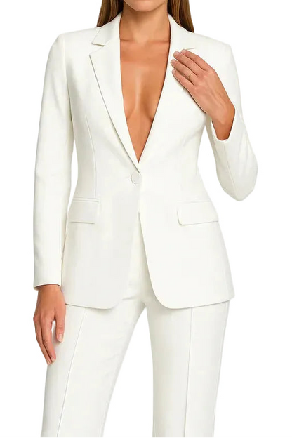Damen Blazer und Hose Set mit Knopfverschluss-Sets for women-Alpenkind