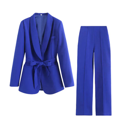 Damen Blazer- und Hosen-Set mit Bindegürtel-Sets for women-Alpenkind