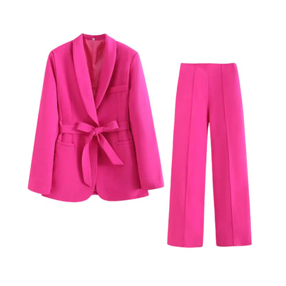 Damen Blazer- und Hosen-Set mit Bindegürtel-Sets for women-Alpenkind