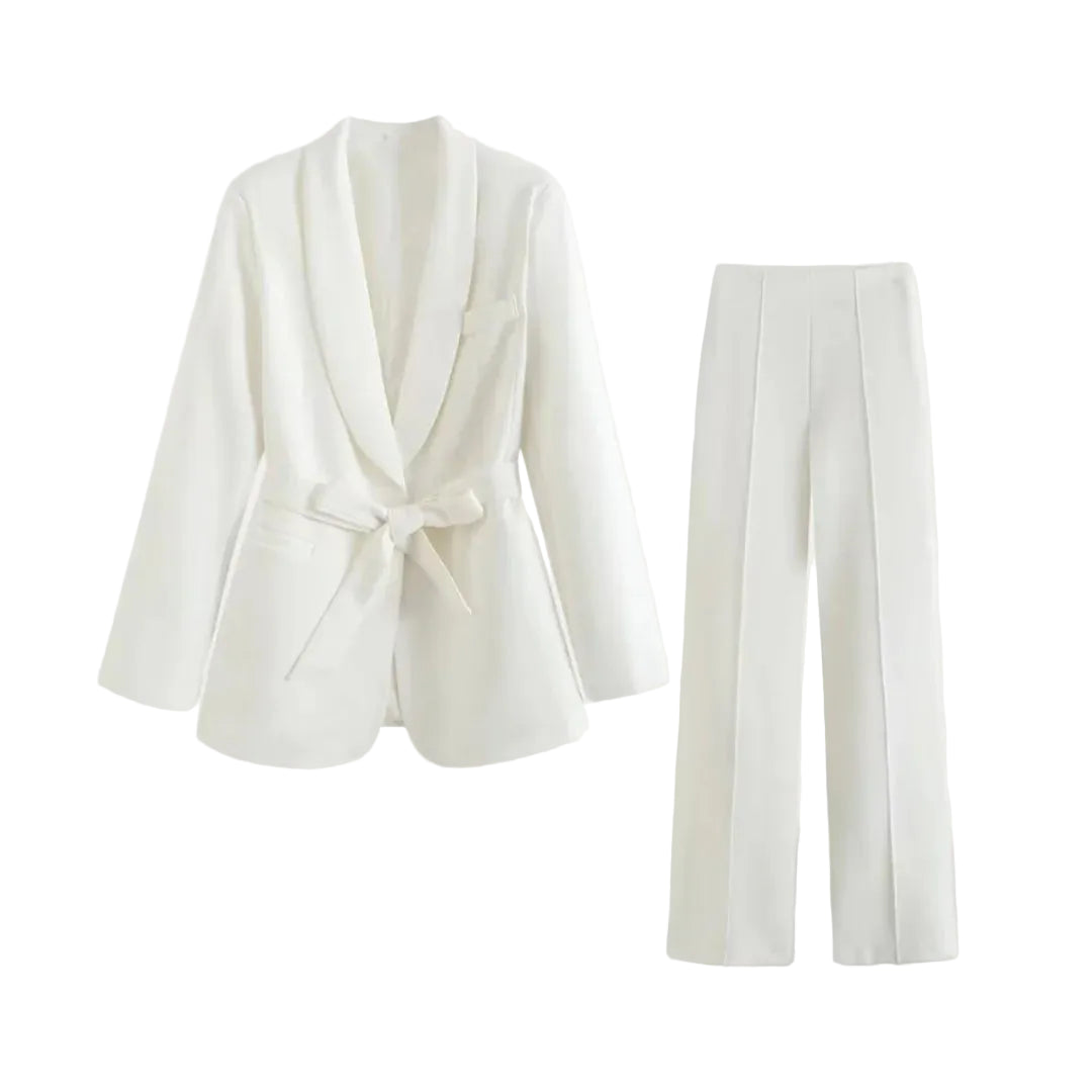 Damen Blazer- und Hosen-Set mit Bindegürtel-Sets for women-Alpenkind