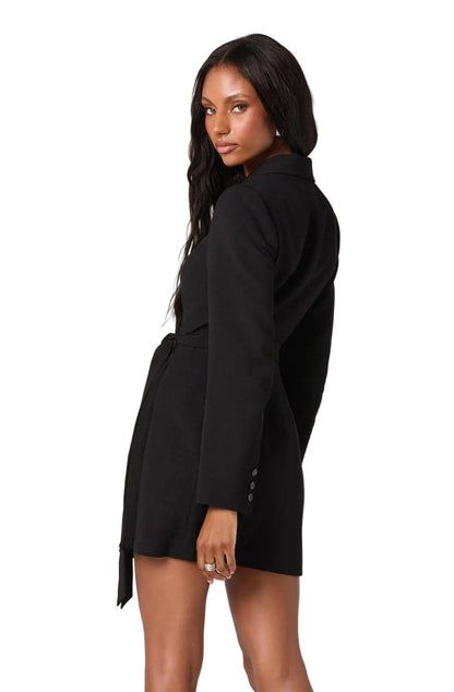 Damen-Blazerkleid mit Wickelfront und Taillenbindung-Mini Dress-Alpenkind