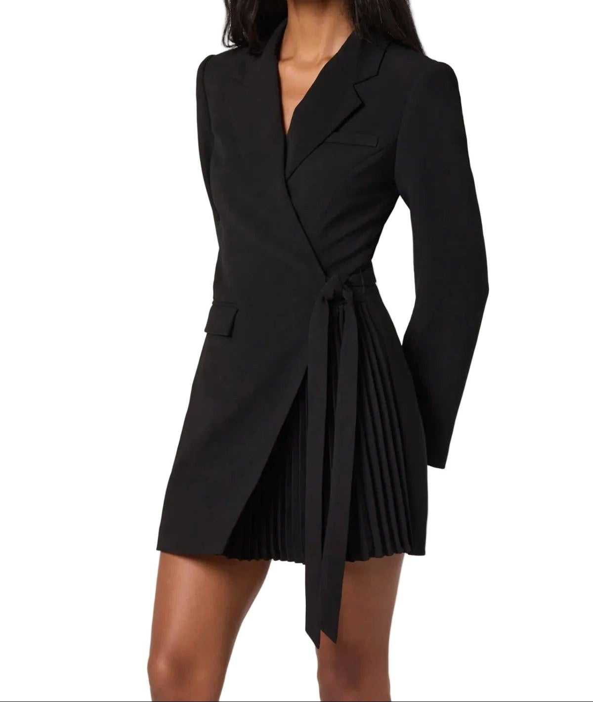 Damen-Blazerkleid mit Wickelfront und Taillenbindung-Mini Dress-Alpenkind