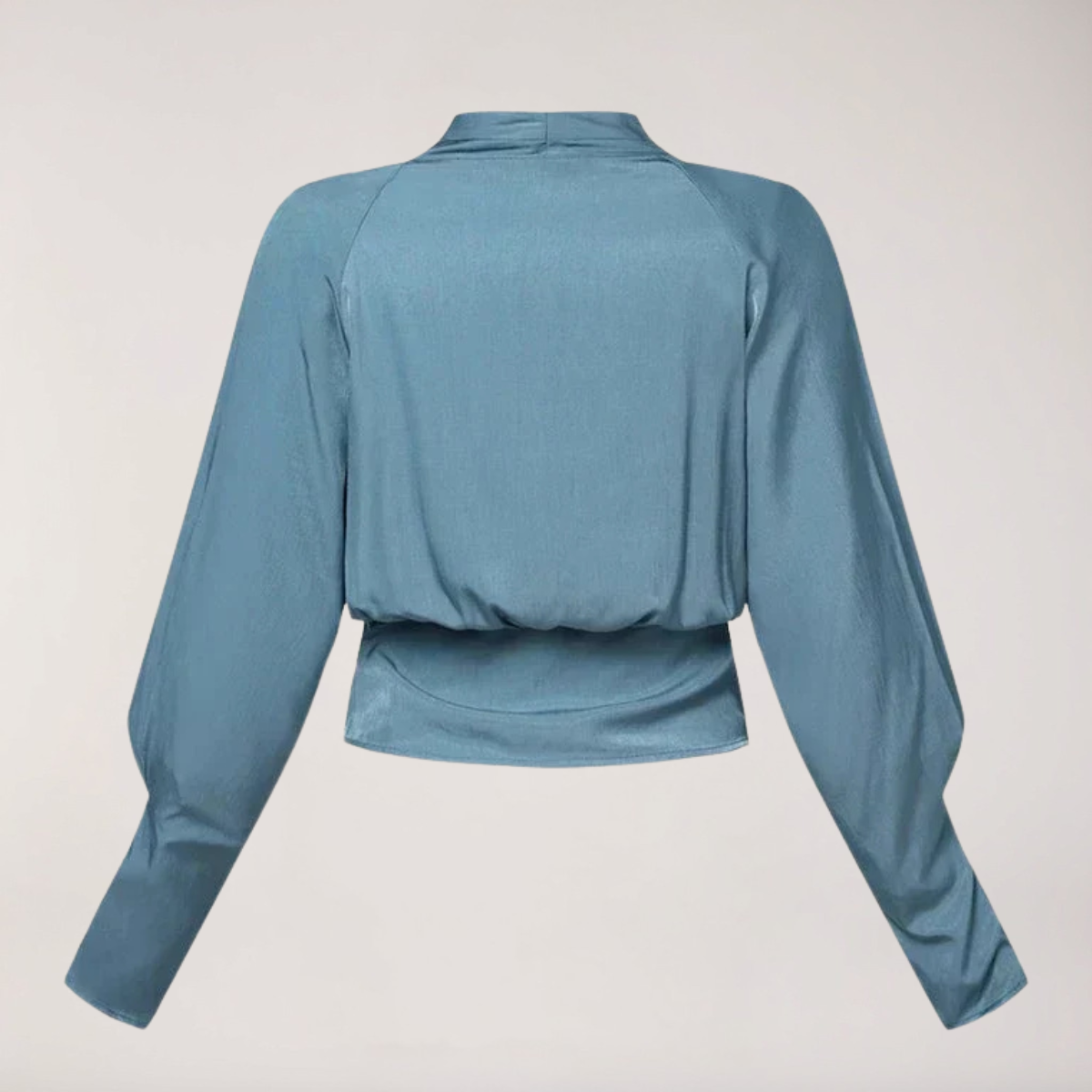 Damen-Bluse mit V-Ausschnitt, Wickeloptik und Puffärmeln-Women blouse-Alpenkind