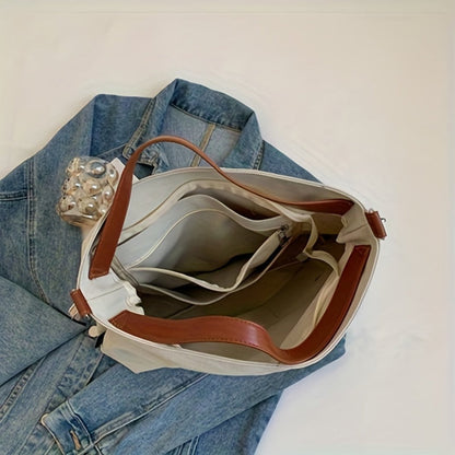 Damen-Canvas-Tragetasche mit verstellbarem Riemen-Accessories for Women-Alpenkind