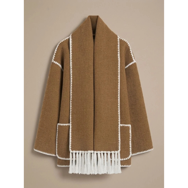 Damen-Cape-Mantel aus Wollmischgewebe mit Knopfleiste-Coats for women-Alpenkind