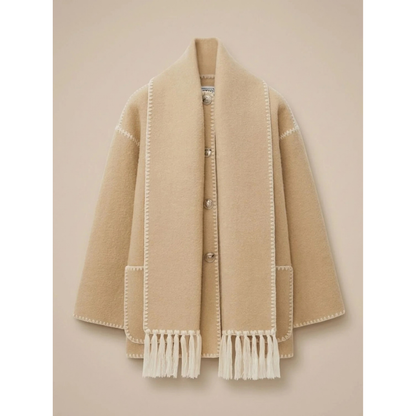 Damen-Cape-Mantel aus Wollmischgewebe mit Knopfleiste-Coats for women-Alpenkind