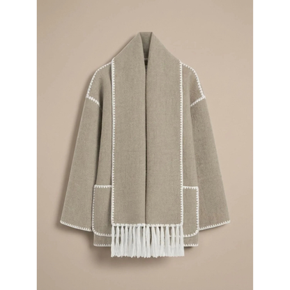 Damen-Cape-Mantel aus Wollmischgewebe mit Knopfleiste-Coats for women-Alpenkind