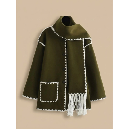 Damen-Cape-Mantel aus Wollmischgewebe mit Knopfleiste-Coats for women-Alpenkind