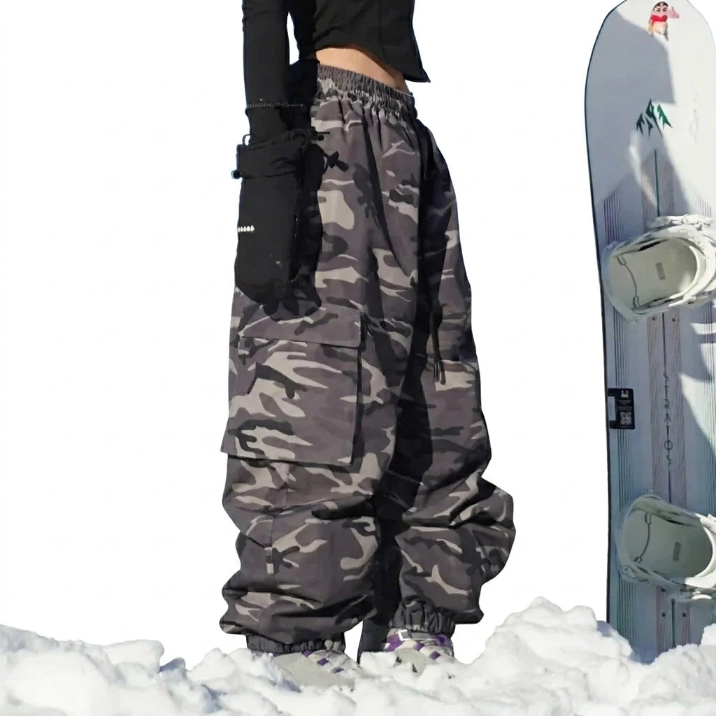 Damen Cargo-Snowboardhose mit Camouflage-Muster-Pants for Women-Alpenkind