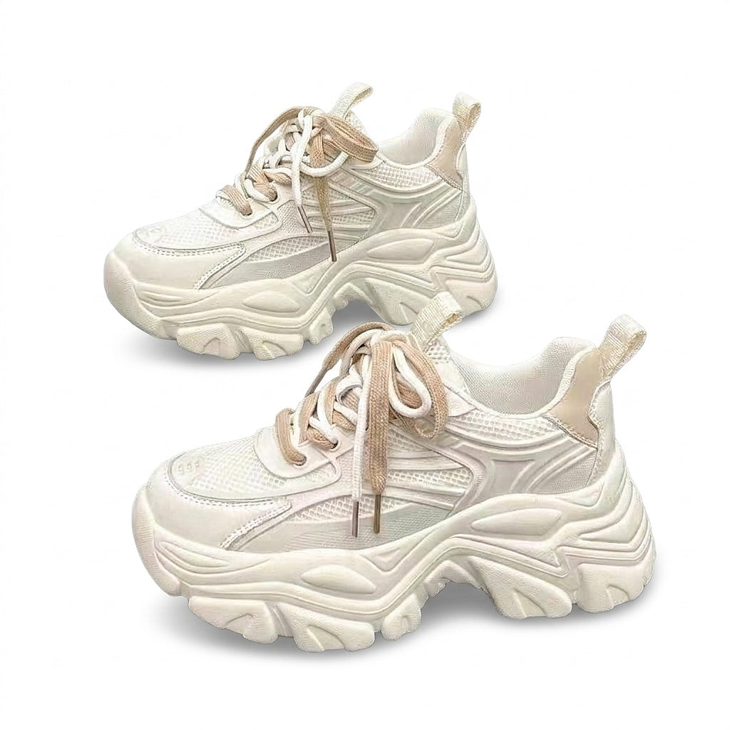 Damen Chunky-Plateau-Sneaker mit Mesh-Einsätzen-Footwear for women-Alpenkind