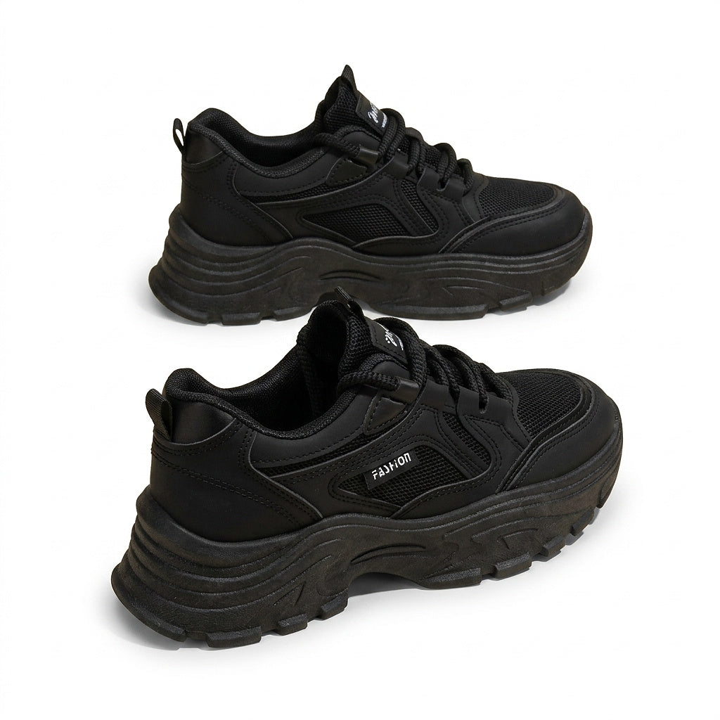 Damen Chunky-Plateau-Sneaker mit Schnürung-Footwear for women-Alpenkind