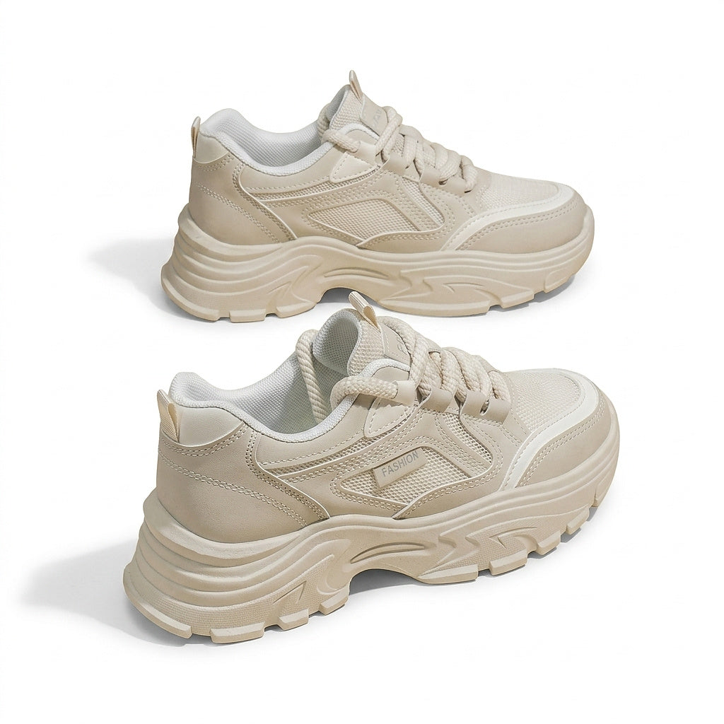 Damen Chunky-Plateau-Sneaker mit Schnürung-Footwear for women-Alpenkind