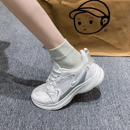 Damen Chunky Schnür-Sneaker mit Mesh-Einsätzen-Footwear for women-Alpenkind