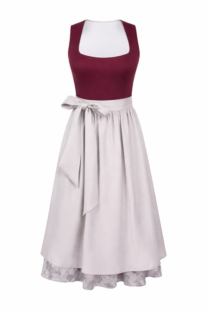 Damen Dirndl Kleid mit breitem Trägeransatz, Taillenband und Spitzenrock-Dirndl for Women-Alpenkind