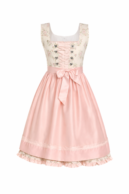 Damen Dirndl Kleid mit Herzösen, Frontschnürung und Bindegürtel-Dirndl for Women-Alpenkind