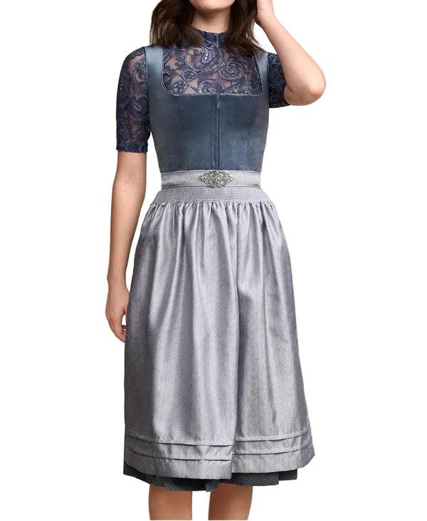 Damen Dirndl Kleid mit Schmuckapplikation, Schürze und Faltenrock-Dirndl for Women-Alpenkind