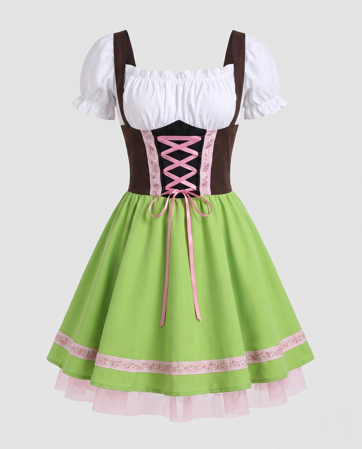 Damen Dirndl-Kleid Set mit Schnürmieder und Tüllsaum-Dirndl for Women-Alpenkind