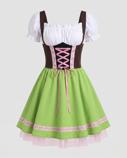 Damen Dirndl-Kleid Set mit Schnürmieder und Tüllsaum-Dirndl for Women-Alpenkind