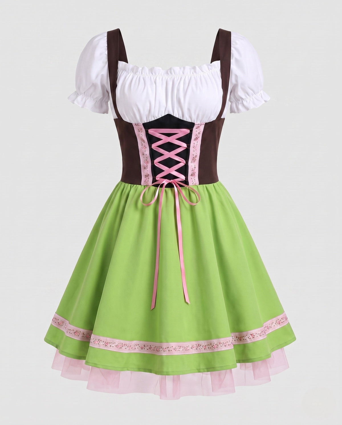 Damen Dirndl-Kleid Set mit Schnürmieder und Tüllsaum-Dirndl for Women-Alpenkind