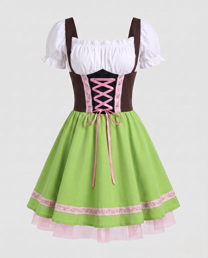 Damen Dirndl-Kleid Set mit Schnürmieder und Tüllsaum-Dirndl for Women-Alpenkind