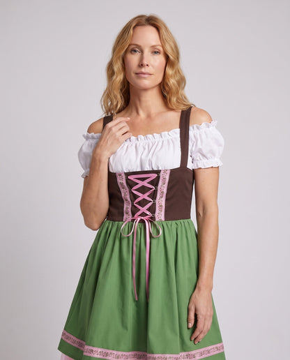 Damen Dirndl-Kleid Set mit Schnürmieder und Tüllsaum-Dirndl for Women-Alpenkind