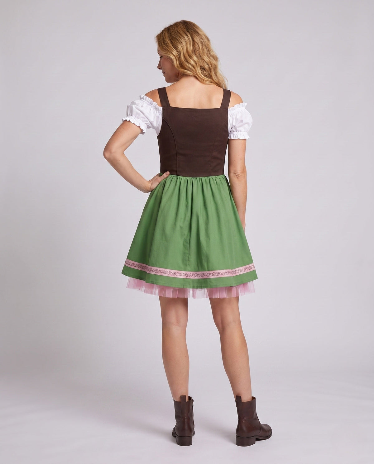 Damen Dirndl-Kleid Set mit Schnürmieder und Tüllsaum-Dirndl for Women-Alpenkind