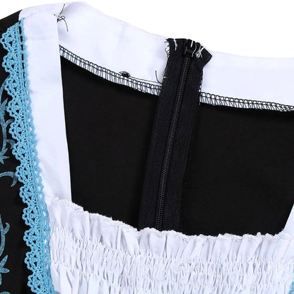 Damen Dirndl Midi-Kleid mit Schnür-Mieder und Schürze-Dirndl for Women-Alpenkind